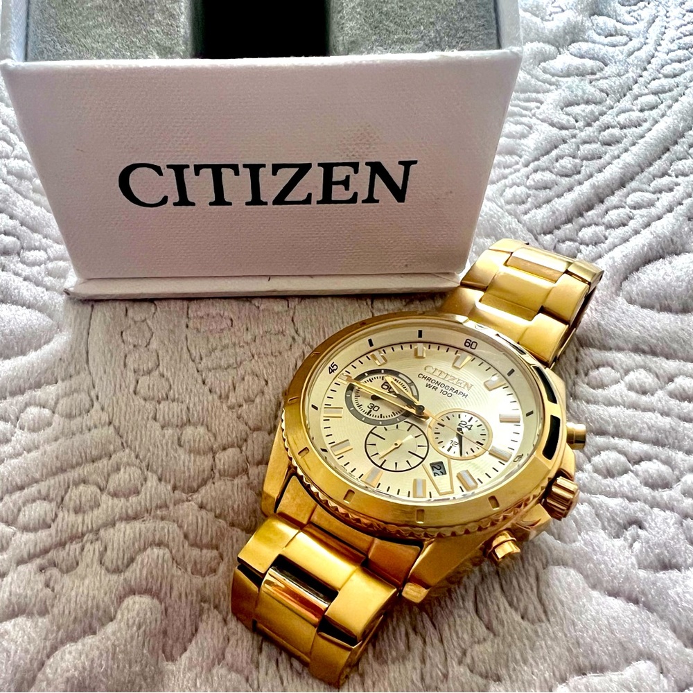 Citizen Gold Watch with Chronograph WR-100